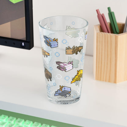 Minecraft Paladone Axolotl Drinking Glass 400ml, Officially Licensed Glassware Tumbler for Gamers, Fun Gift, Gaming Merch