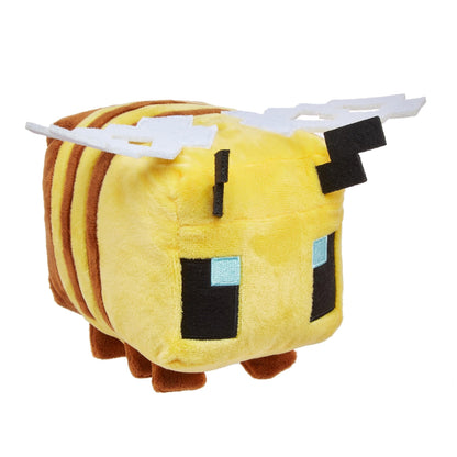 Mattel Minecraft Basic Plush Character Soft Dolls, Video Game-Inspired Collectible Toy Gifts for Kids & Fans Ages 3 Years Old & Up, HBN41, Black, 8" Bee