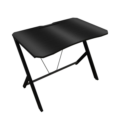 DEILALY 90 CM Width Gaming Desk Carbon Fiber Surface Gamer Table Computer Gamer Desk with Monitor Shelf Study Desk Work Station PC Table Carbon Steel Leg Corner