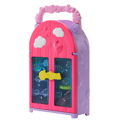 Barbie Chelsea doll playset with foldable closet, 15 clothes and accessories for on-the-go pretend play and storage.