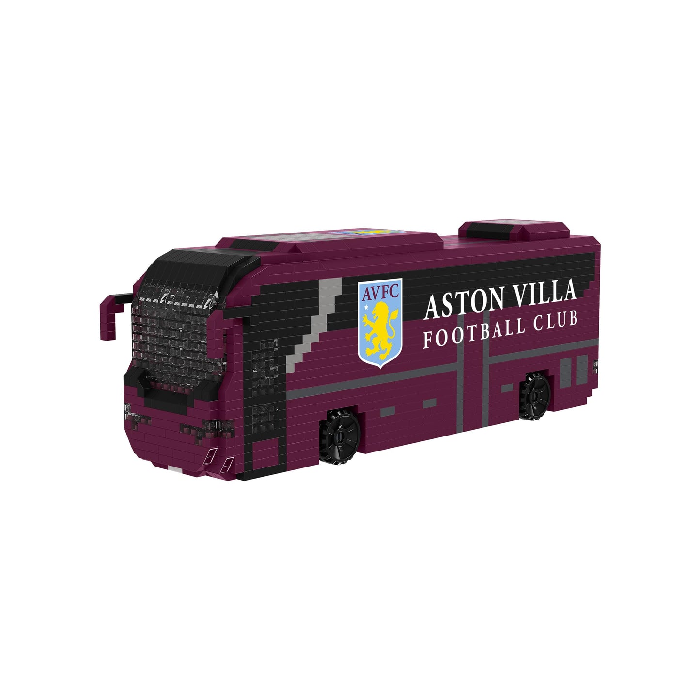 FOCO Officially Licensed Aston Villa FC Football BRXLZ Bricks 3D Coach Toy Model - Premier League Construction Toy - 1347 Pieces - Ages 12+ - Sports Merchandise