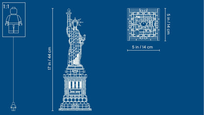 LEGO Architecture Statue of Liberty model kit showcasing intricate details, perfect for adults and home decor enthusiasts.