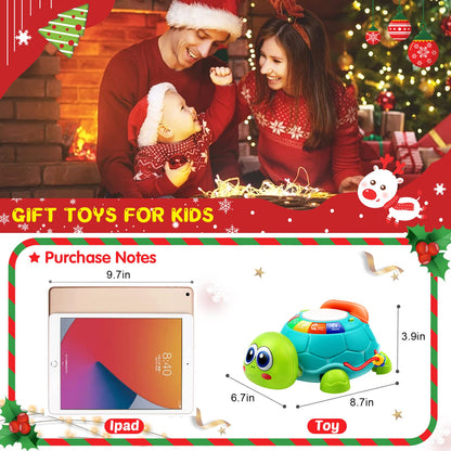 Kaybolge Baby Toys Crawling Turtle Sensory Toys for Babies Toddler kids Infant Girls Boys Musical Phone Learning Educational Lights/Music/Number Letter Christmas Valentines day Birthday Toy Gift