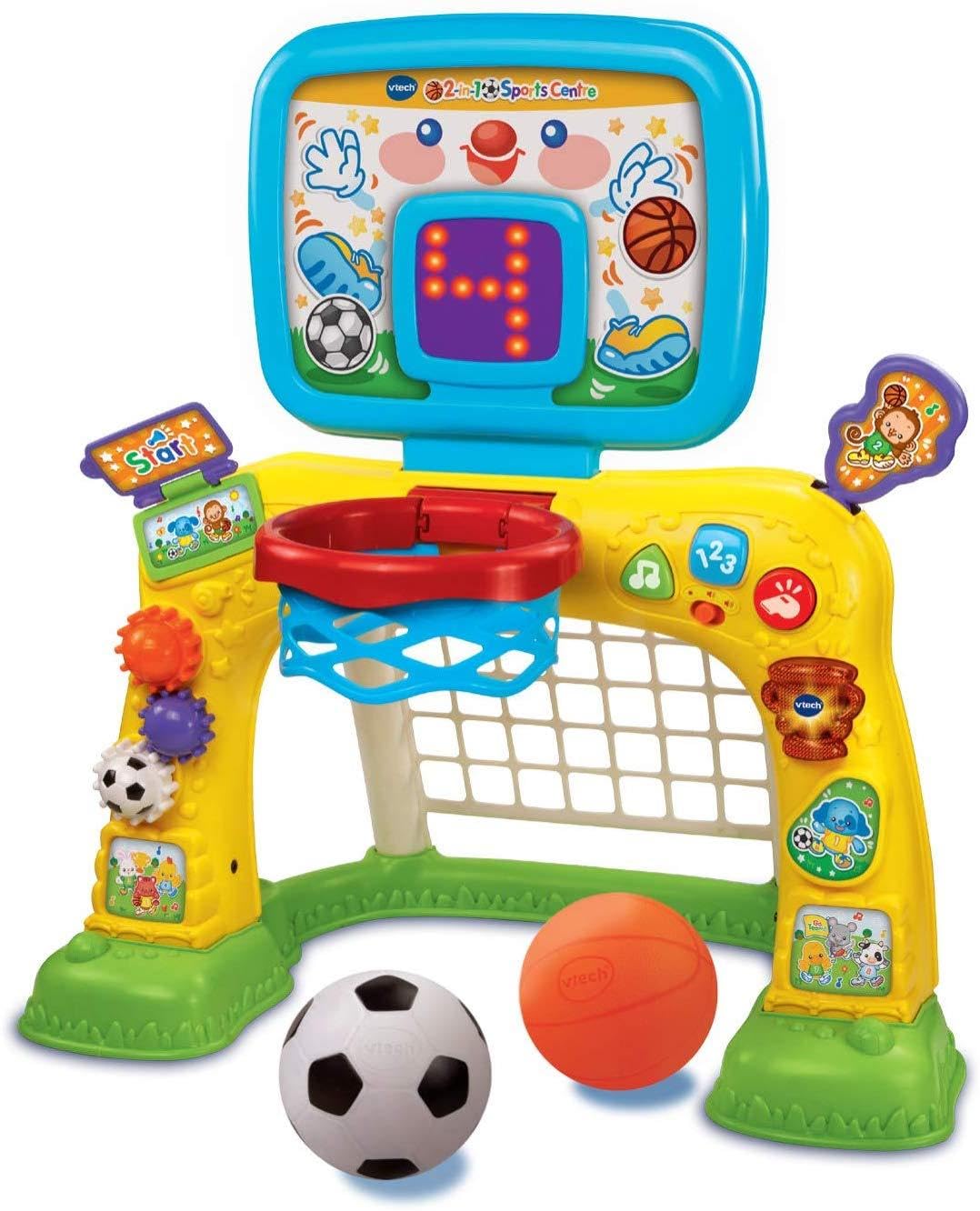 VTech 3-in-1 Sports Centre, Baby Interactive Toy with Colours and Sounds, Learning with Role-Play, Suitable for Baby Boys & Girls from 12 to 36 Months (Yellow/Blue), English Version