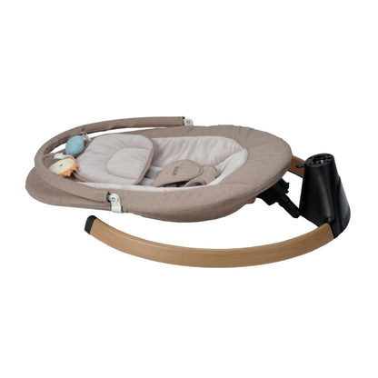 BABA BING beige electric baby swing chair with Bluetooth, digital display, lightweight design, suitable from birth with five swinging options