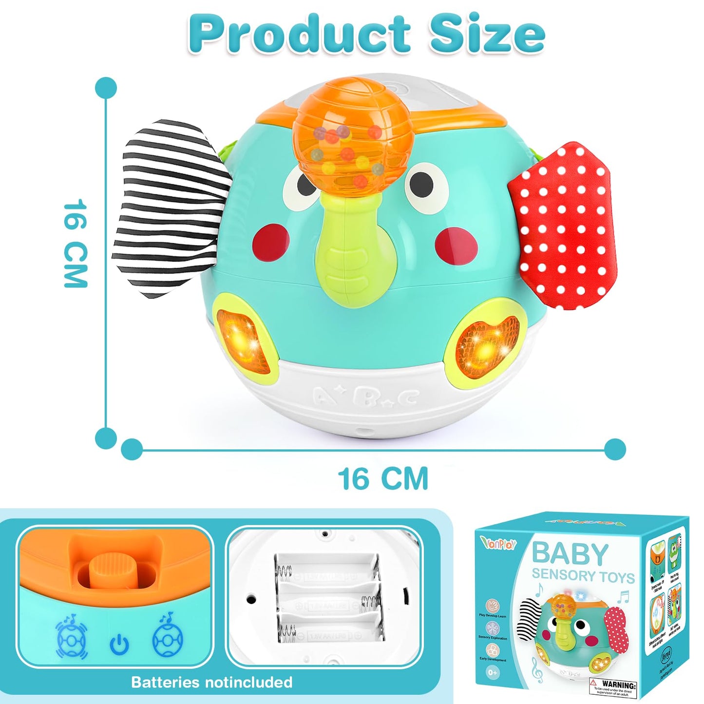 Baby Toys 6 to 12 Months Crawling Toys Walking Elephant Toys with Music Sensory Toys for Babies Gifts for 1 Year Old Boy Girl