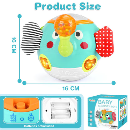 Baby Toys 6 to 12 Months Crawling Toys Walking Elephant Toys with Music Sensory Toys for Babies Gifts for 1 Year Old Boy Girl