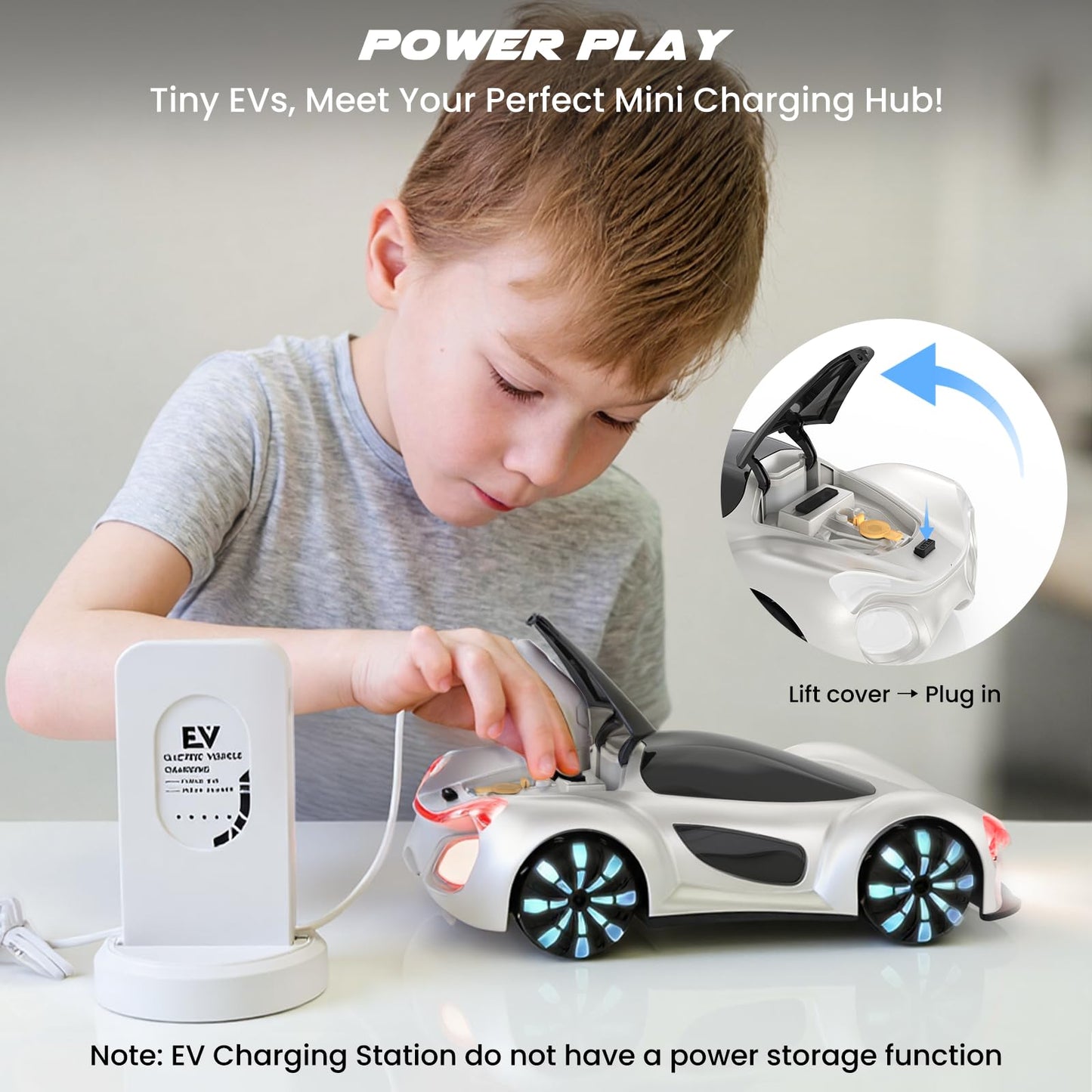 SIMREX Remote Control Car 360° Drift Stunt RC Cars with LED Wheels Spray Lights Demo Mode 2.4GHz for Adults Boys Girls Age 6+ Kids Birthday Gift Toys, White