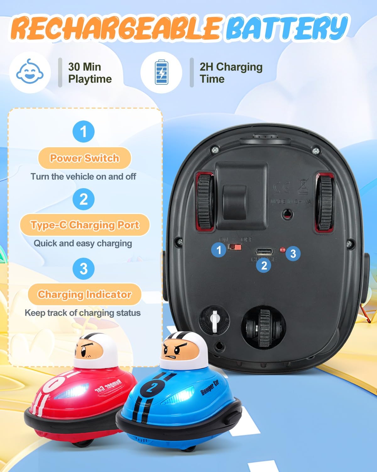 Torlaist 2 Pack Remote Control Cars for Kids, RC Cars with Popup Doll, Music and Lights, Easy to Operate for Boys and Girls, for Easter, Christmas, Birthdays and Party Favors
