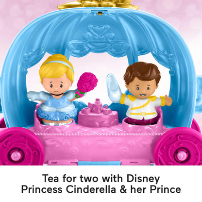 Fisher-Price Little People Toddler Toy Disney Princess Cinderella’s Dancing Carriage Playset with Figures for Pretend Play Ages 18+ Months, HGP76