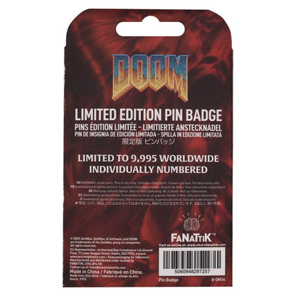 FaNaTtik DOOM Floppy Disk limited edition metal pin badge, collectible gaming merchandise for fans and collectors.