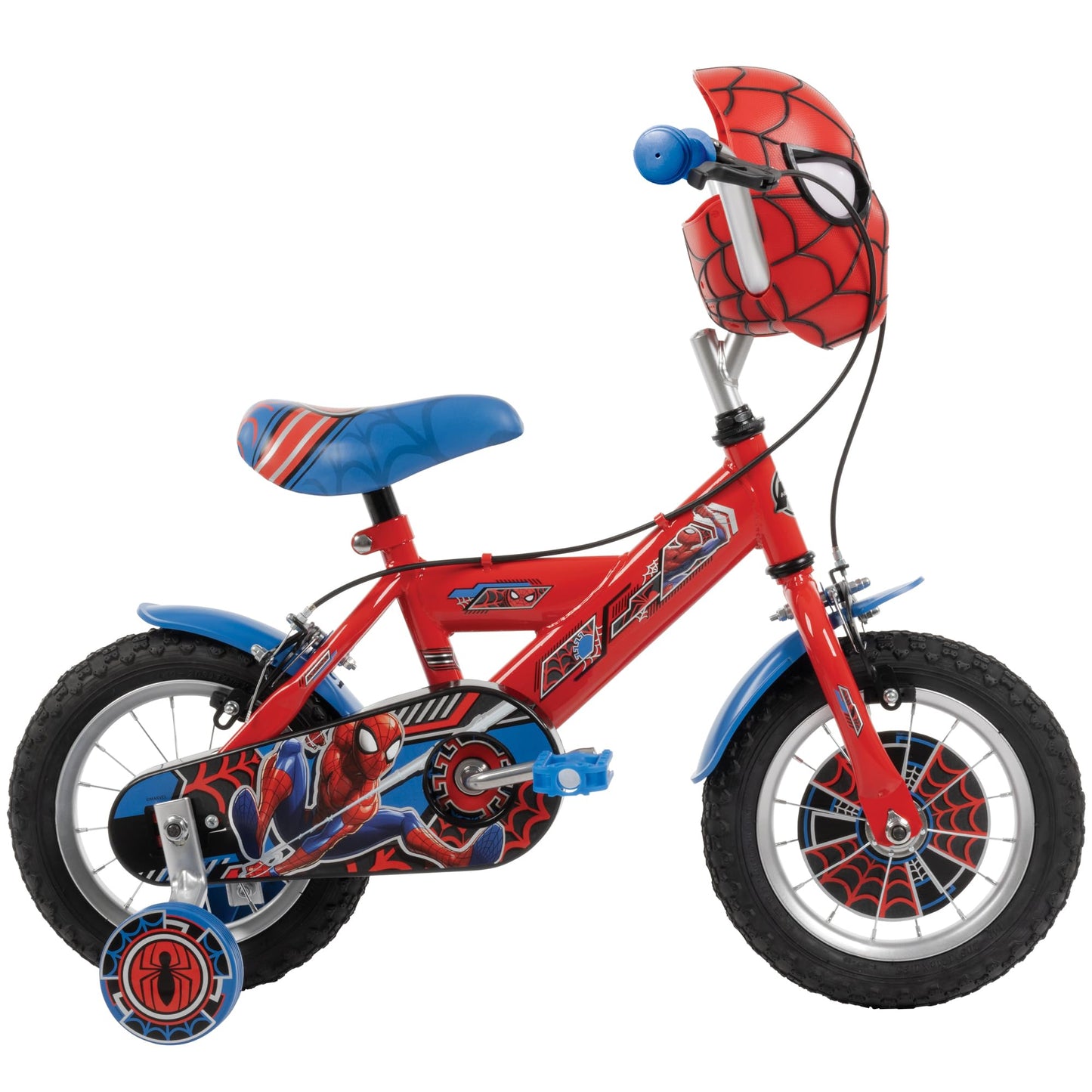 Huffy Spiderman Boys Bike12 inch Marvel Bike with Light & Sound Mask Feature for Kids ages 3-5 years, Red