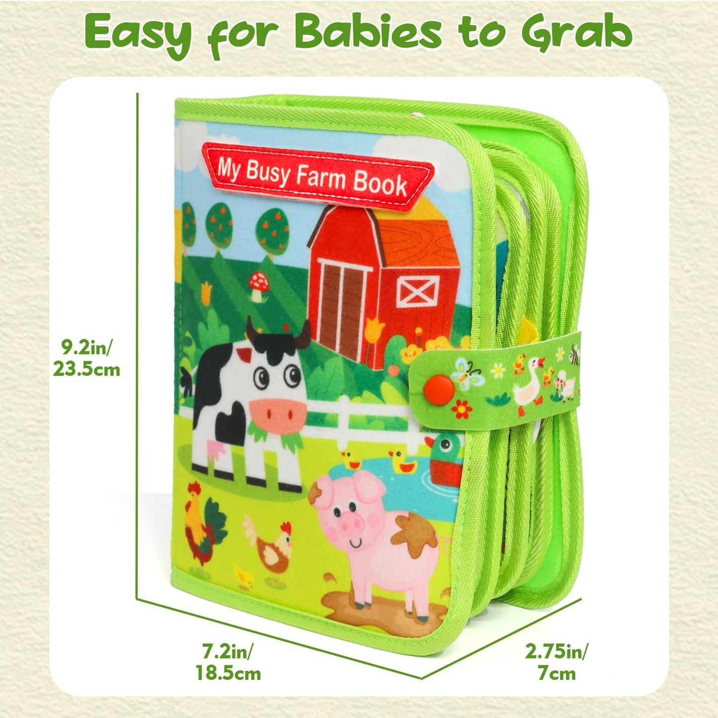 LZDMY Baby Toys Busy Book for 1 2 3 Year Olds, 20 in 1 Toddlers Montessori Farm Busy Books Travel Toys, Sensory Activity Book Busy Board Educational Toy, Boys Girls Birthday Gift
