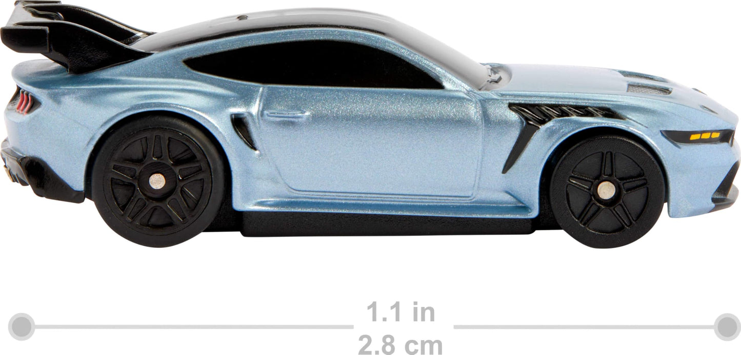 Hot Wheels RC Toy Car, Full-Function Remote-Control 1:64 Scale Ford Mustang, Booster Button to Race & Stunt Onor Off-Track, Recharge with USB Cable