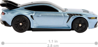 Hot Wheels RC Toy Car, Full-Function Remote-Control 1:64 Scale Ford Mustang, Booster Button to Race & Stunt Onor Off-Track, Recharge with USB Cable