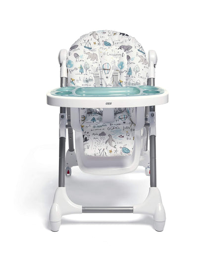 Mamas & Papas Snax Adjustable Highchair, Reclines, Foldable with Removable Tray, Happy Planet