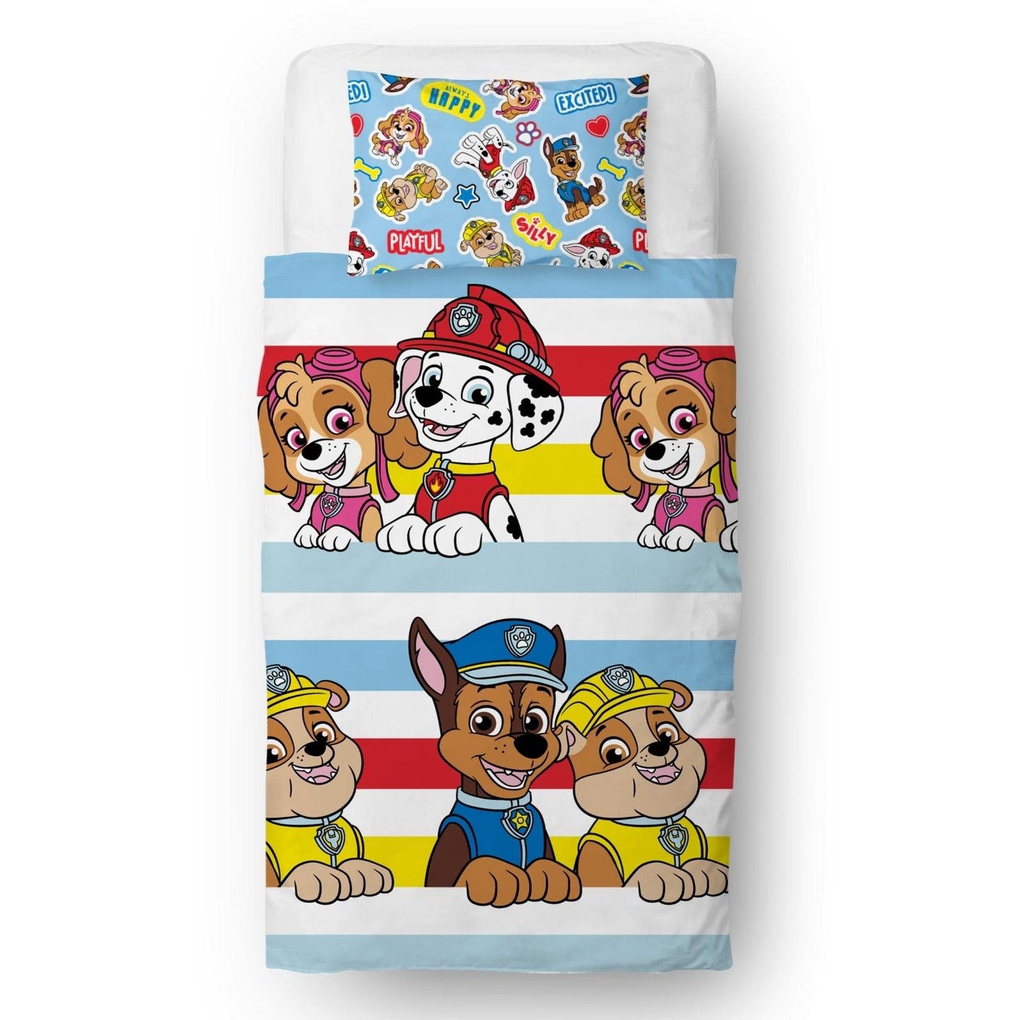 Paw Patrol Official Single Childs Duvet Cover Set | Pupster Design Reversible 2 Sided Bedding Including Matching Pillow Case | Brands Single Bed Set