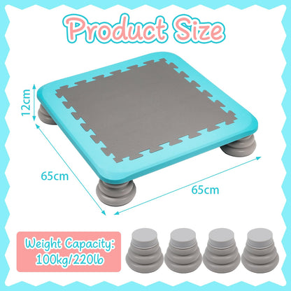 Kids Trampoline Indoor/Outdoor, Mini Trampoline for Toddlers Aged 3+, Autism-Friendly Sensory Toy Training Equipment, Holds up to 75KG, Gifts for Boys Girls