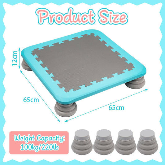 Kids Trampoline Indoor/Outdoor, Mini Trampoline for Toddlers Aged 3+, Autism-Friendly Sensory Toy Training Equipment, Holds up to 75KG, Gifts for Boys Girls