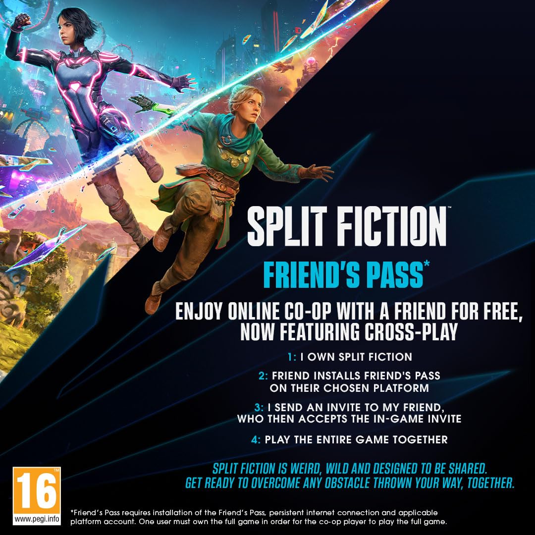 Split Fiction Xbox Series X game by Electronic Arts with cover art showing a futuristic scene and game title on the front.