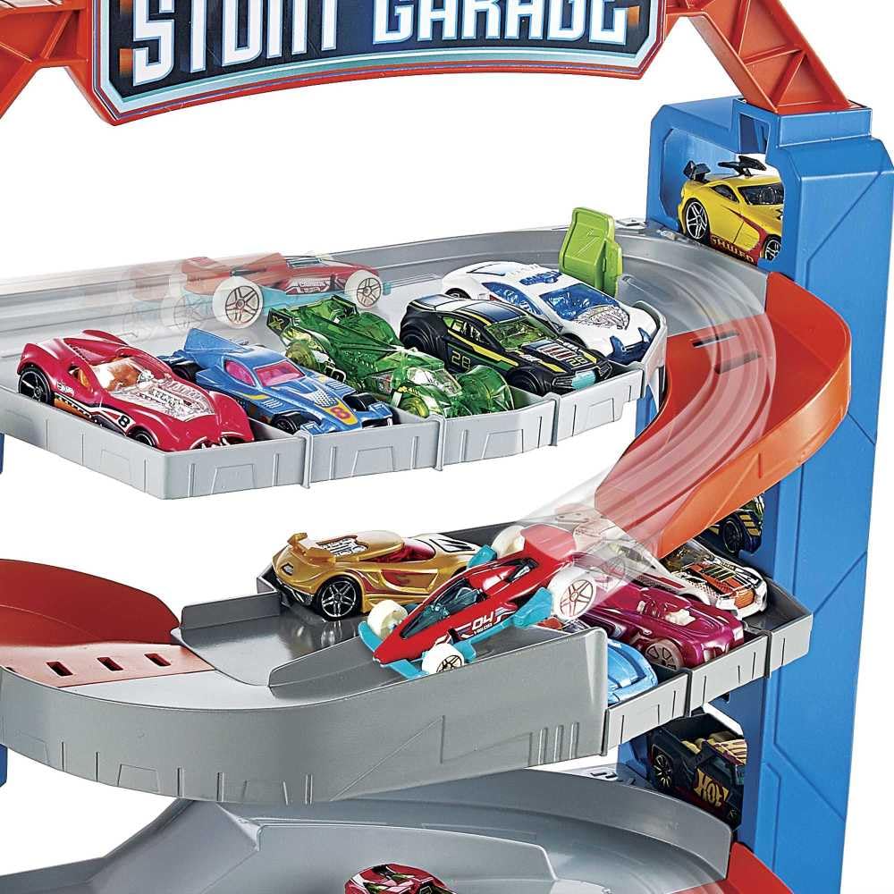 Hot Wheels City Stunt Garage Play Set Gift Idea for Ages 3 to 8 years elevator to upper levels Connects to other sets, GNL70