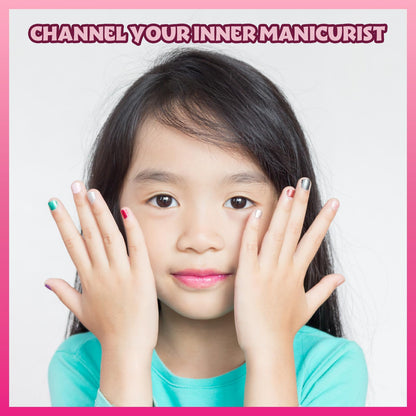 Barbie 18 Piece Set Kids Water Based Nail Polish Makeup Set, Includes 15 Nail Polishes with 2 Toe Spacer and 1 Nail File for Girls Ages 3+ by Townley Girl