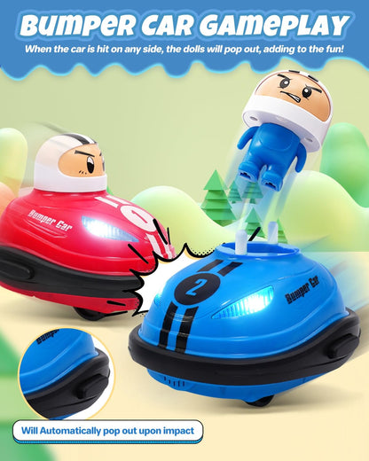 Victoper 2Pack Remote Control Cars for Kids with Popup Doll, Rechargeable RC Cars with Light & Music Sound,RC Battle Race Toys Car for Boys & Girls,Gift for Kids with Christmas Birthday