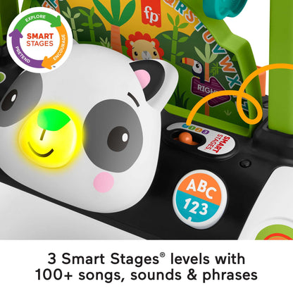 Fisher-Price 2 Sided Steady Panda Walker in Dutch, English, French, German, Italian, Spanish with colorful panda design and adjustable handles