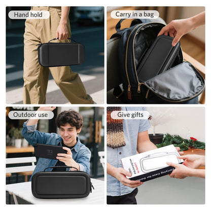 CoBak large capacity carrying case for Nintendo Switch 2 with accessories bundle, black color, includes game cards and screen protectors.