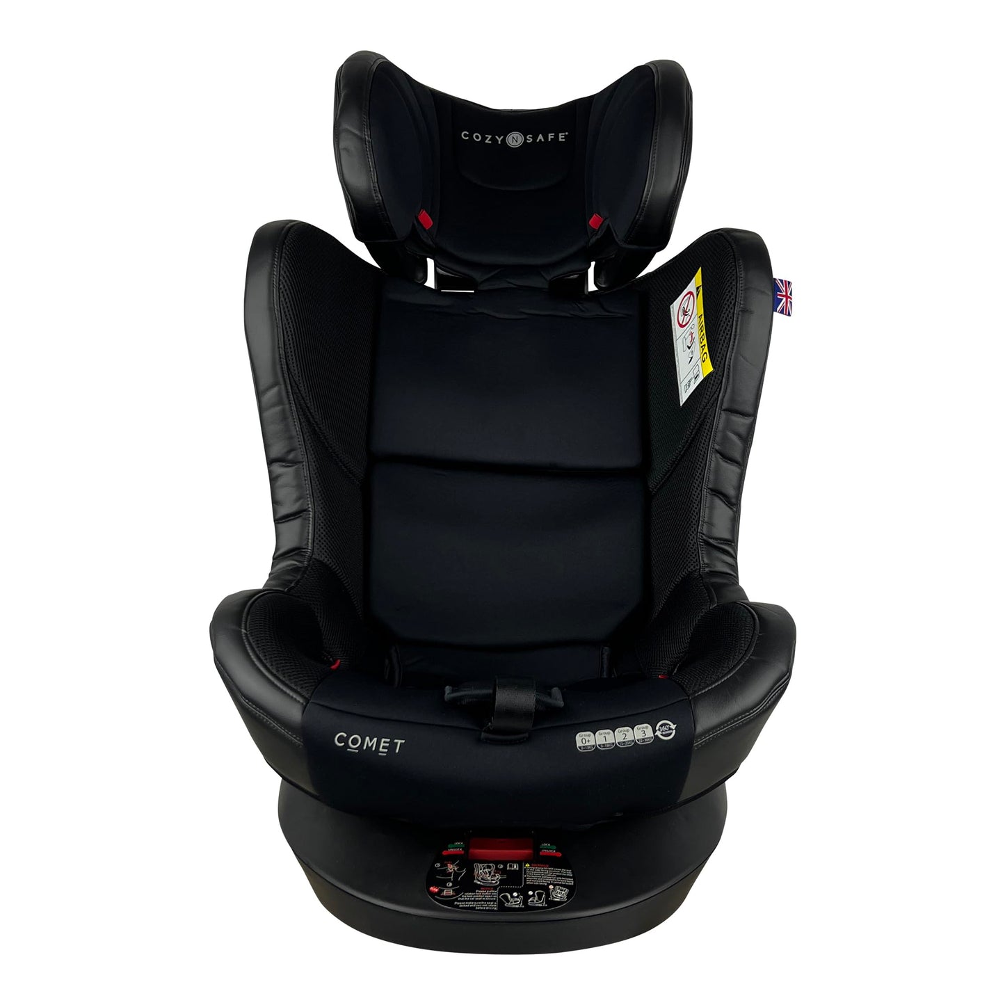 Cozy N Safe Comet 360 Rotation Spin, Baby, Toddler, Child Car Seat, Group 0+/1/2/3 (0-36kg, Birth to 12 Yrs), Rear & Forward Facing, ISOFix, Top Tether, 5-Point Harness, 4 Recline Positions - Black