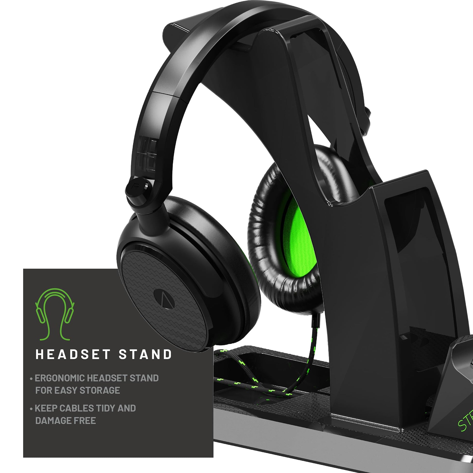 STEALTH Ultimate Gaming Station for Xbox Series X/S with matching headset, controller stand, braided USB-C cable, and rechargeable battery pack