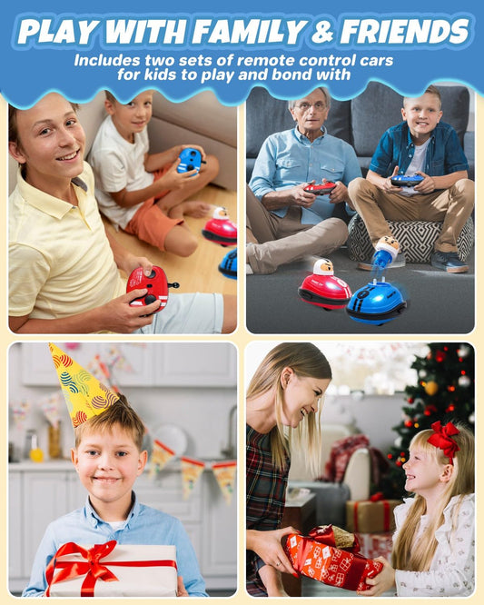 Victoper 2Pack Remote Control Cars for Kids with Popup Doll, Rechargeable RC Cars with Light & Music Sound,RC Battle Race Toys Car for Boys & Girls,Gift for Kids with Christmas Birthday