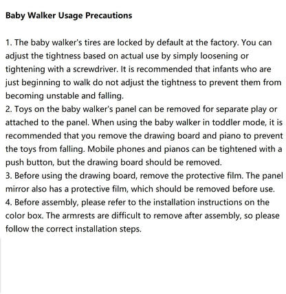 Queiting Baby Walker with musical toys, activity car, and ride-along features for toddlers learning to walk and play.