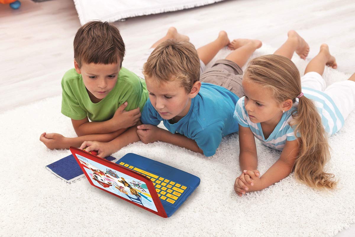 LEXIBOOK, Paw Patrol, Educational and Bilingual Laptop German/English, Toy for Child Kid (Boys & Girls), 124 Activities, Learn Play Games and Music, Red/Blue, JC598PAZi3