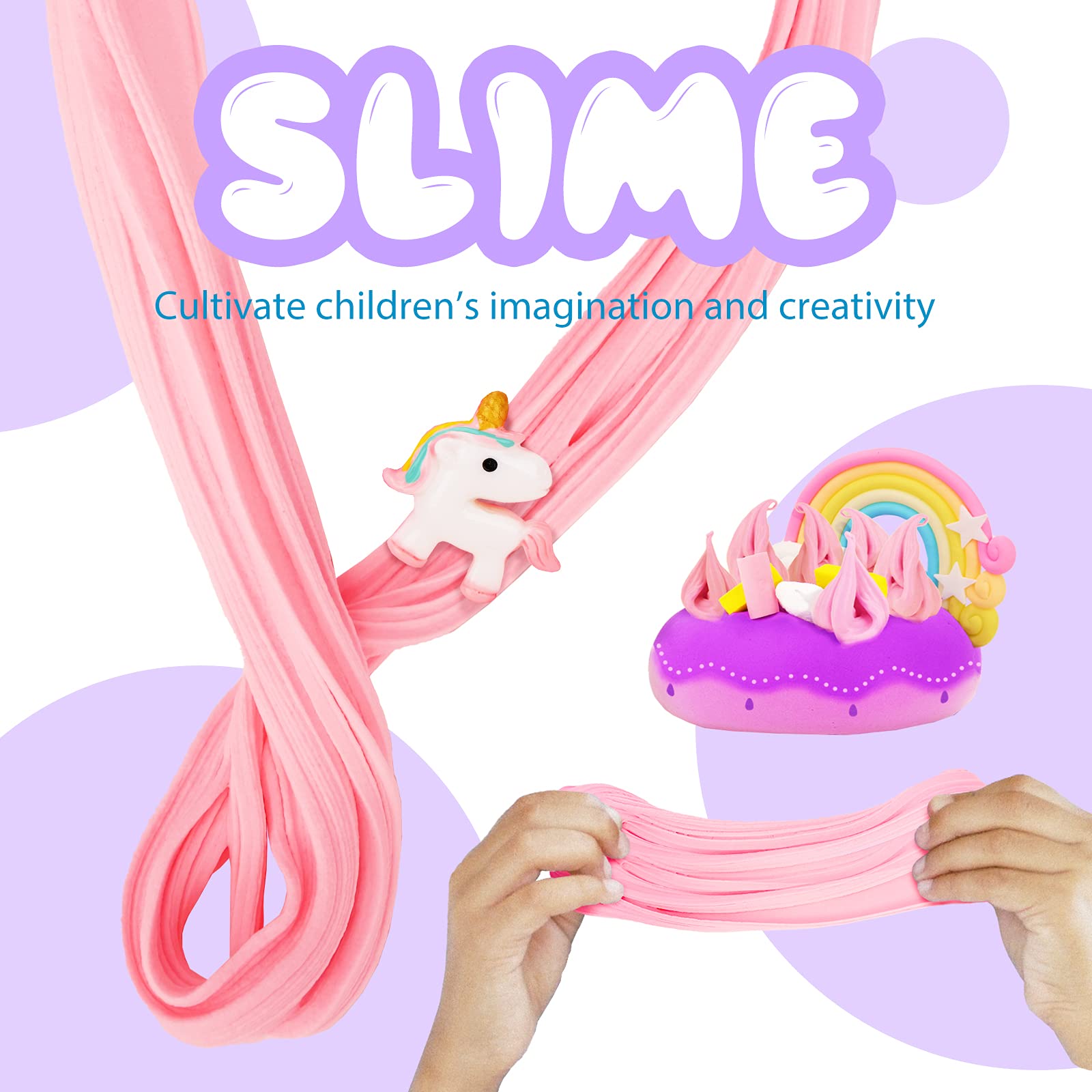 Colorful fluffy slime kits for kids, includes putty slimes set perfect for ages 5-12, fun stress toys and craft gift by Appoft.