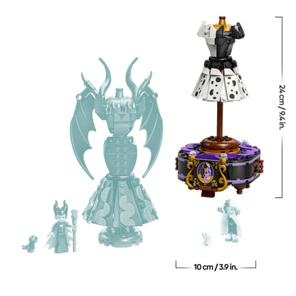 LEGO Disney Maleficent's and Cruella De Vil's Dresses - Building Toy for 9+ Year Old Girls & Boys - incl. a Customisable Display Stand, 2 Mini-Dolls & 2 Animal Figures - Birthday Gift for Fans - 43262