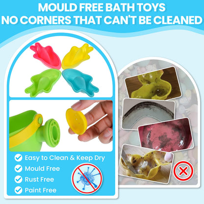 Baby Bath Toys for 1 2 3 4 Year Olds Toddler Kids - 10PCS Mould Free Water Play Swimming Pool Toys No Mould Watering Can Bath Boats Bath Cups Bath Jug Water Wheel for Children Boys Girls