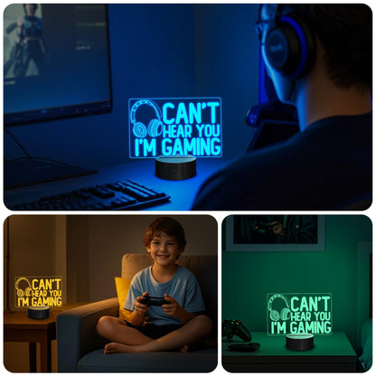 YuanDian gaming night light featuring a headset graphic and 16 color options, ideal for gamers, teens, and kids.