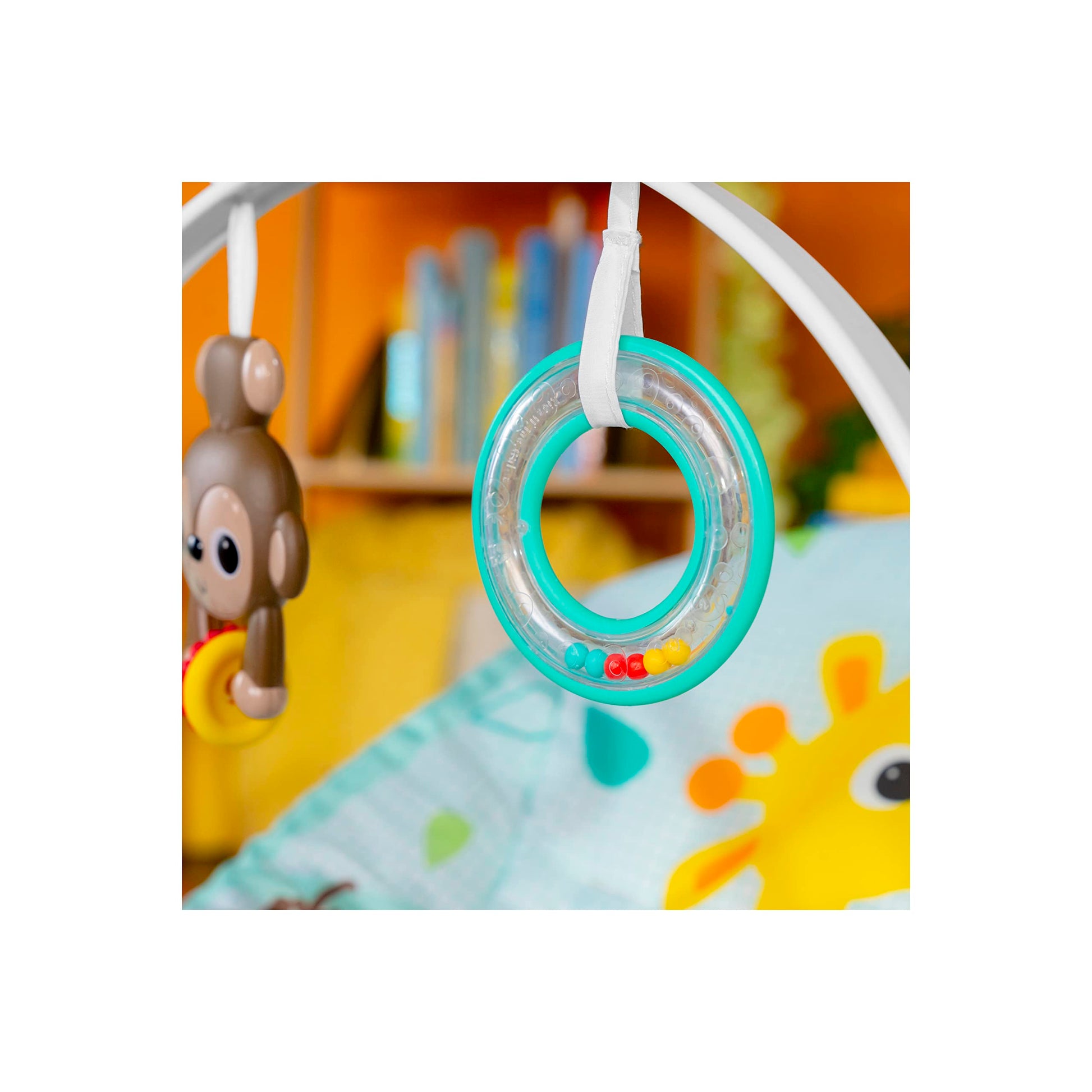 Bright Starts Wild Vibes infant to toddler rocker with vibrations, unisex design, suitable for newborns and young children.