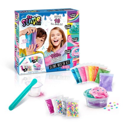 Canal Toys So Slime personalized slime kit with accessories, custom mix and decorate slime set for children 6+ featuring colorful slime containers.
