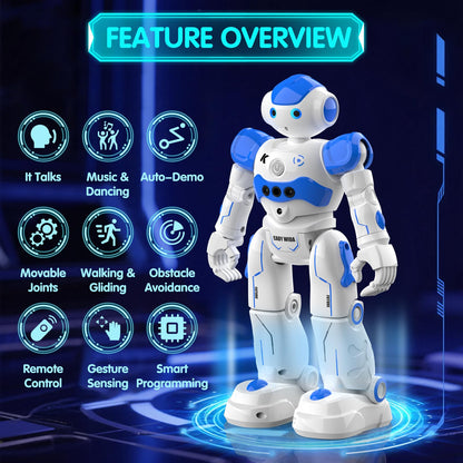 Pup Go Smart RC AI Robot Toy for Kids 3+, Early for Boys, Singing Dancing Interactive Talking Gesture Sensing Remote Control, STEM Educational Autistic (Blue)