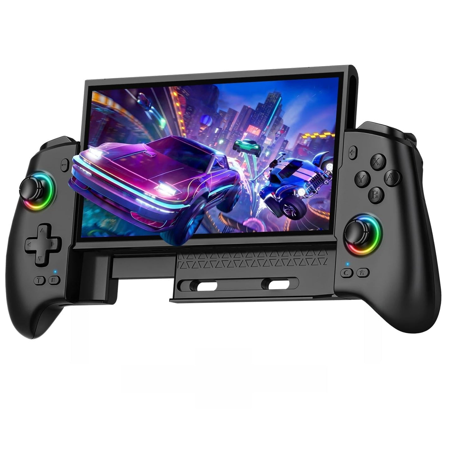 ZRZLMVP wireless Switch Pro controller with RGB lighting, hall effect joysticks, programmable buttons, and vibration for Nintendo Switch.