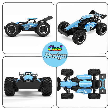SZJJX Remote Control Cars – 2.4GHz High-Speed RC Car for Kids, 15KM/H+ 2WD Off-Road Remote Controlled Car with 2 Rechargeable Batteries, Electric Remote Control Truck Toy for Boys & Girls Gifts (Blue)