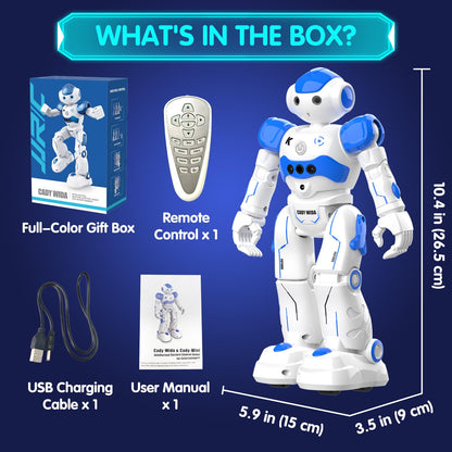 Pup Go Smart RC AI Robot Toy for Kids 3+, Early for Boys, Singing Dancing Interactive Talking Gesture Sensing Remote Control, STEM Educational Autistic (Blue)