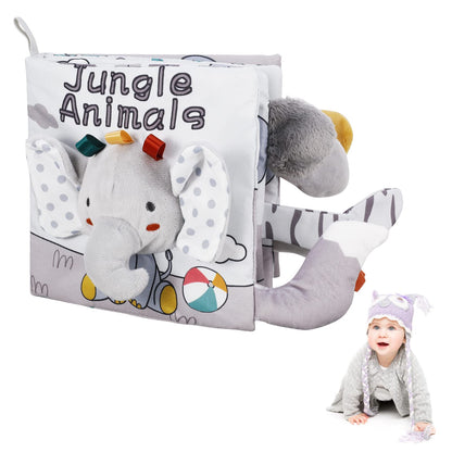 Baby Books, Soft Crinkle Cloth Sensory Toy High Contrast Soft Book, Fabric Touch and Feel Activity Early Development Toy Infant Boy Girl Shower Present