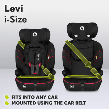 LIONELO Car Seat LEVI I-Size for baby 9-36 kg, Grows with Your Child from Infant to 12 Years Old, ‎10-Level headrest, Enhanced Side Protection, Armrests, Easy Install & Wash, Insert DriSeat, Certified