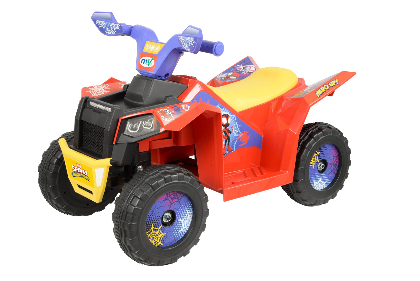 Spidey Kids Mini Quad Bike - Official Licensed Kids Ride On Car - 6V Electric Ride On Toys - Forward, Reverse Gears, Chunky Tyres & Amazing Friends Decals, Safe Toddler Toy - Spidey Toys
