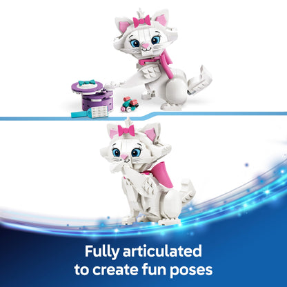 LEGO|Disney The Aristocats Adorable Marie - Toy Cat Animal Figure w/Accessories incl. a Textile Bow - DIY Bedroom Decor - Nostalgic Gift for 7+ Year Old Girls & Fans - 43286