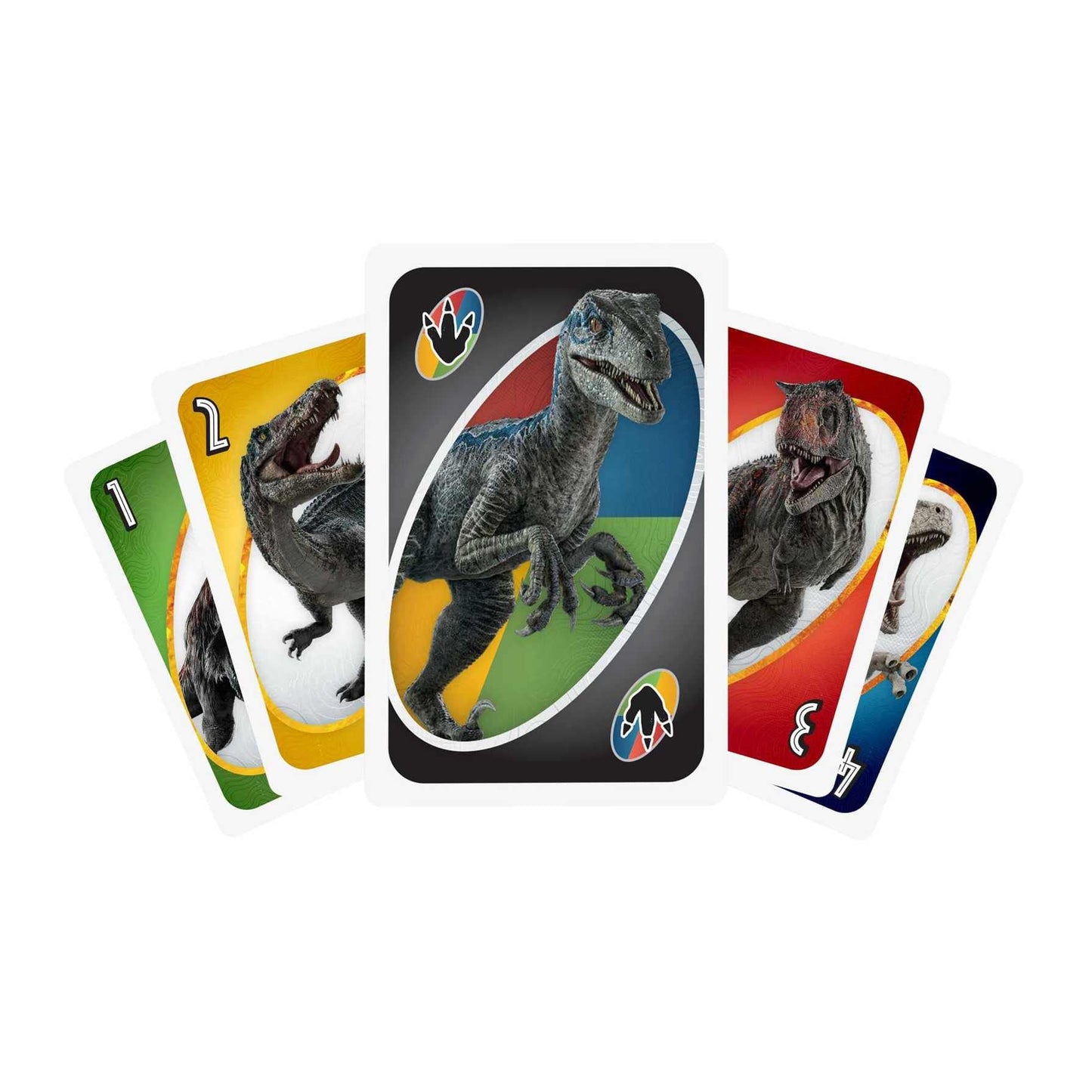 UNO Jurassic World Dominion Card Game with Themed Deck & Special Rule, Gift for Kid, Adult & Family Game Nights, Ages 7 Years Old & Up, GXD72