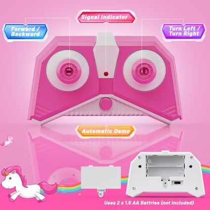 Hot Bee Remote Control Cars, Toy Cars for Kids Age 3 4 5 6, RC Stunt Car with LED Light, Unicorn Gifts for Girls, Unicorn Toys for 2 3 4 5 6 Year Old Girls